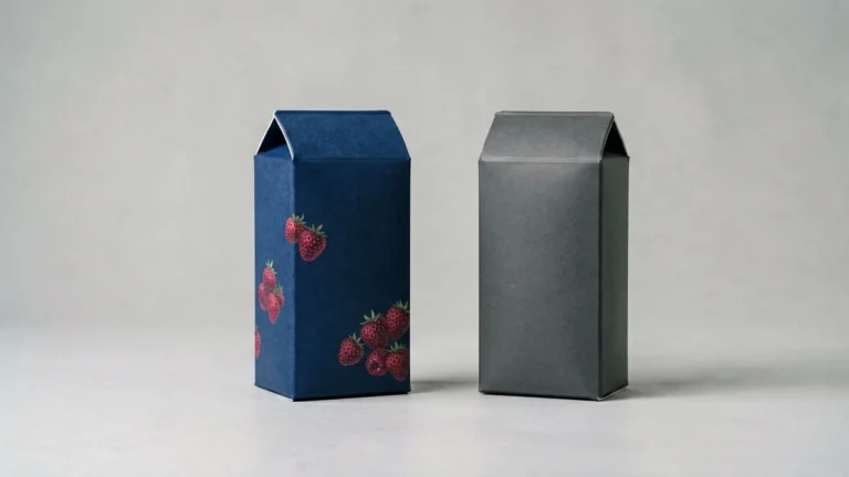 Two unbranded carton-sized boxes arranged side by side for comparison